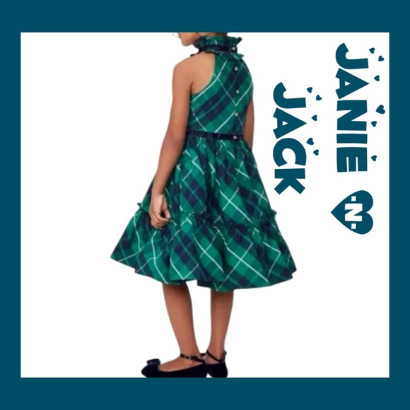 Janie and Jack Other - JANIE & JACK Green & Navy Tarten Plaid Dress Sz 3T